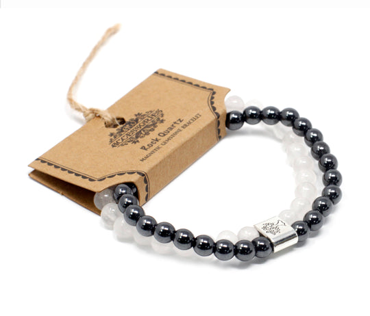 Pulsera de Piedras Preciosas Magnéticas - Cuarzo Blanco