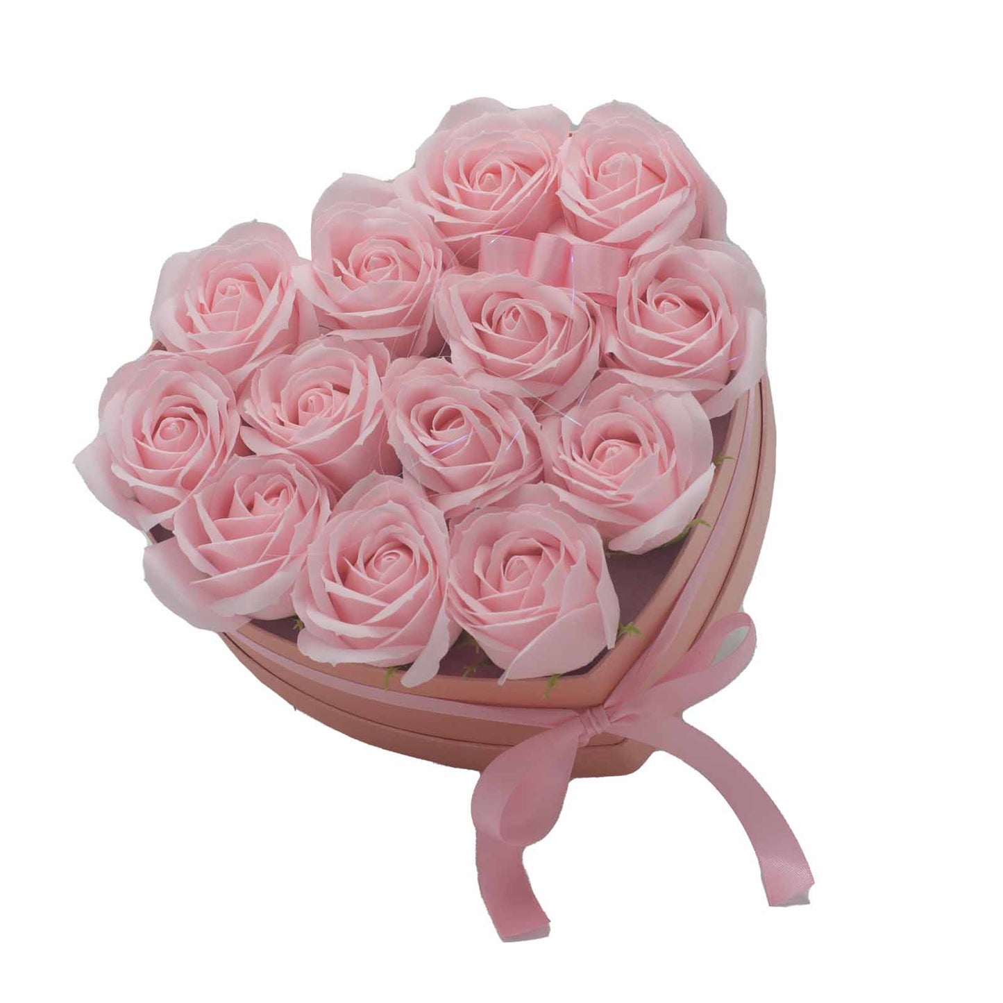 Caja de Regalo - Flor de Jabón 13 Rosas Rosas - Corazón