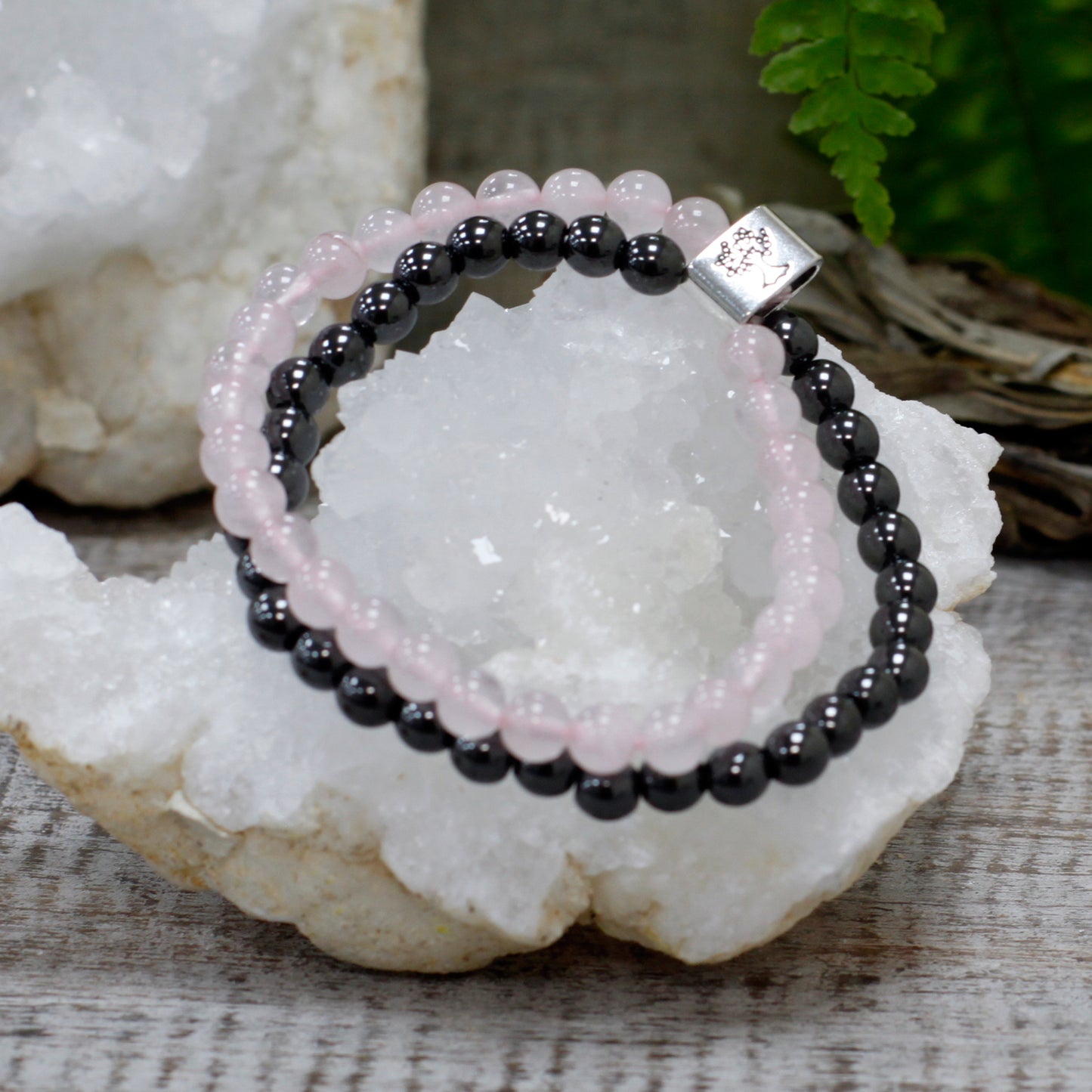 Pulsera de Piedras Preciosas Magnéticas - Cuarzo Rosa